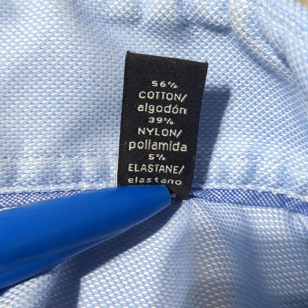 Psycho Bunny By Robert Light Blue Button Up ModernFit Shirt Mens Size 16 32/33 - Picture 6 of 7